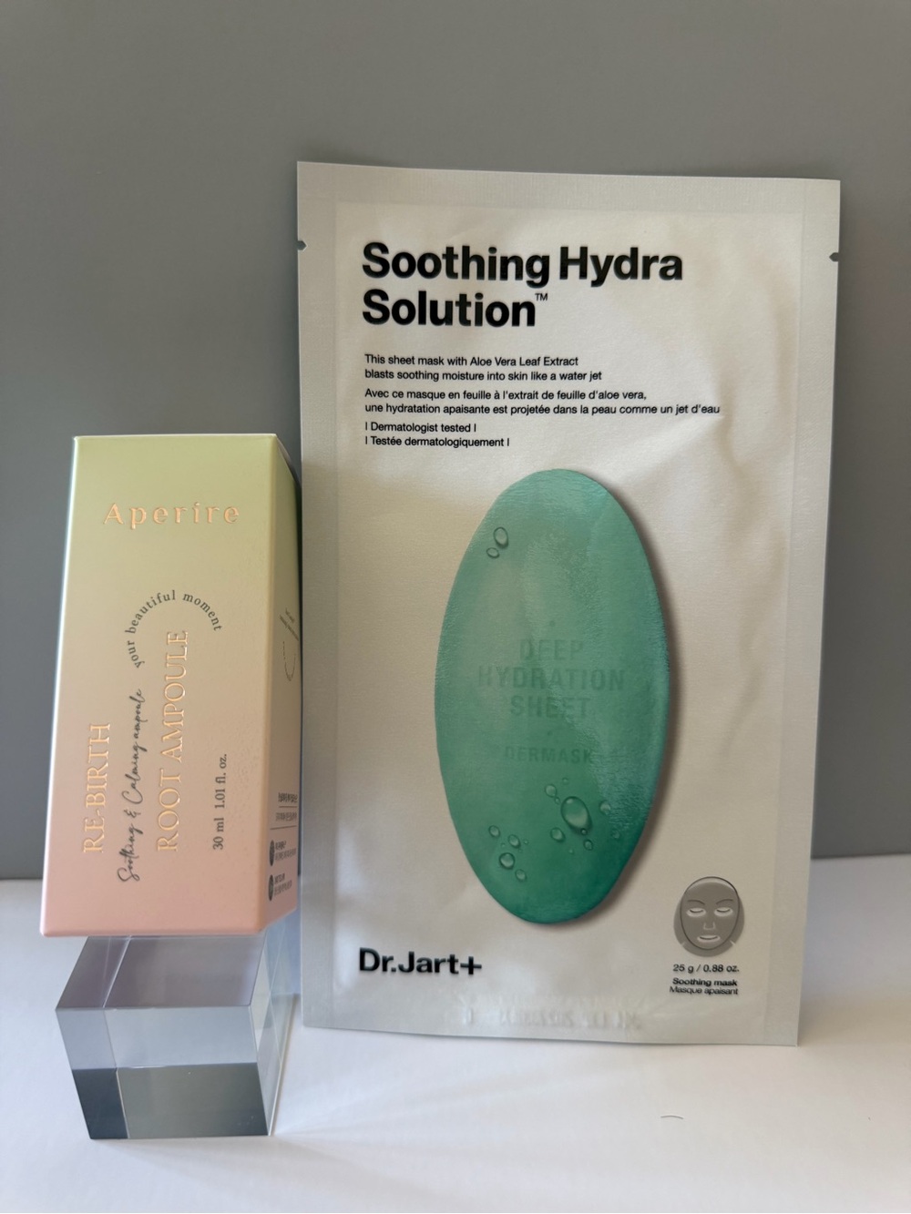 Aperire Re-Birth Root Ampoule & Dr. Jart+ Soothing Hydra Solution Sheet Mask
